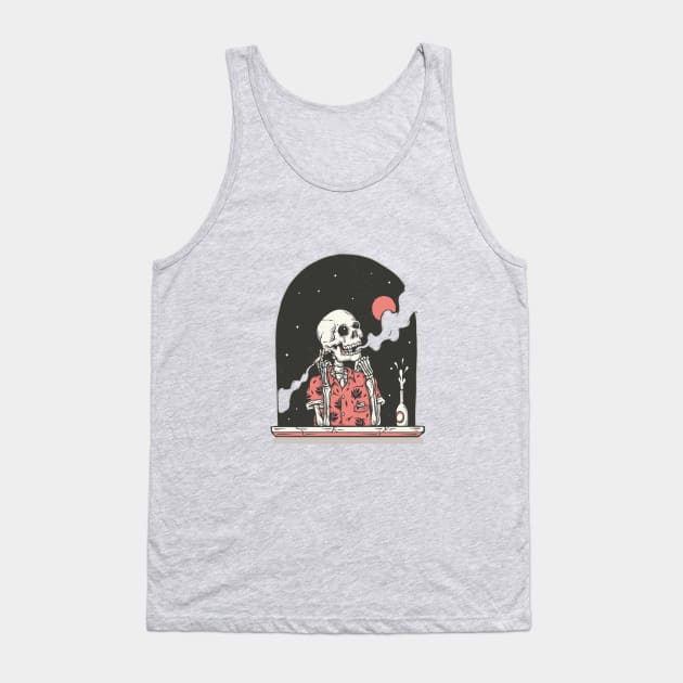 smoke drunk skull relaxing Tank Top by West.trad